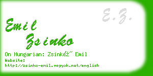 emil zsinko business card